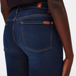 7 For All Mankind Waist Skinny Crop Jeans in Blue
