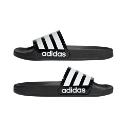 adidas Adilette Shower Slide Sandals in Black-White