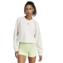 adidas Cropped Crew Neck Relaxed Fit Sweatshirt in Black