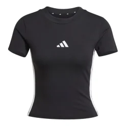 adidas Cropped Slim Fit Crew Neck T-Shirt in Black