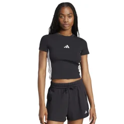 adidas Cropped Slim Fit Crew Neck T-Shirt in Black