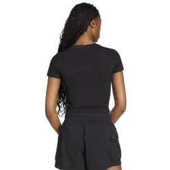 adidas Cropped Slim Fit Crew Neck T-Shirt in Black
