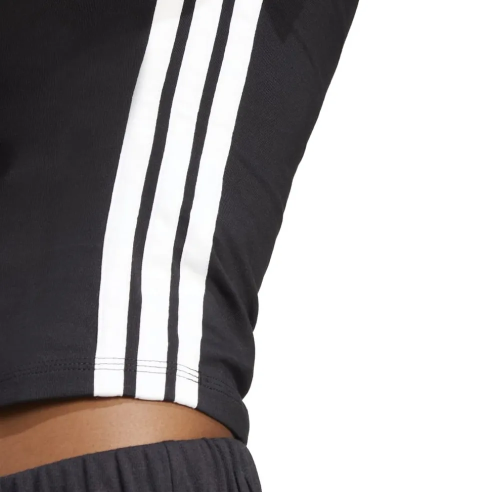 adidas Cropped Slim Fit Crew Neck T-Shirt in Black