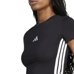 adidas Cropped Slim Fit Crew Neck T-Shirt in Black