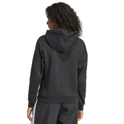 adidas Essentials 3 Stripes Fleece Hoodie in Black