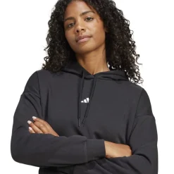 adidas Essentials 3 Stripes Fleece Hoodie in Black