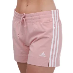 adidas Essentials Slim 3-Stripes Shorts in Pink