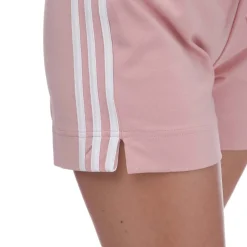 adidas Essentials Slim 3-Stripes Shorts in Pink