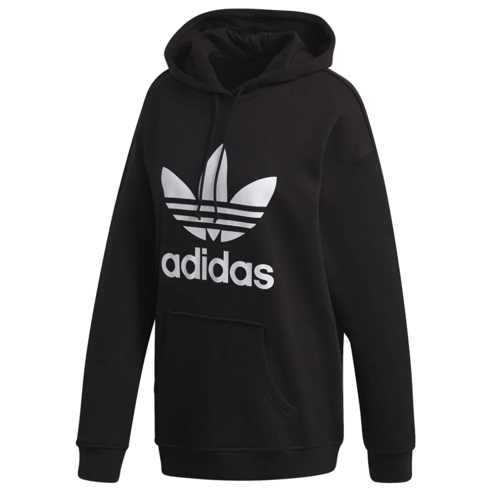 adidas Originals Adicolor Trefoil Hoody in Black-White