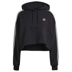 adidas Originals Adicolor Classic Cropped Hoodie in Black