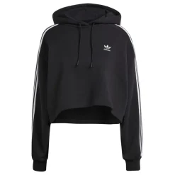 adidas Originals Adicolor Classic Cropped Hoodie in Black
