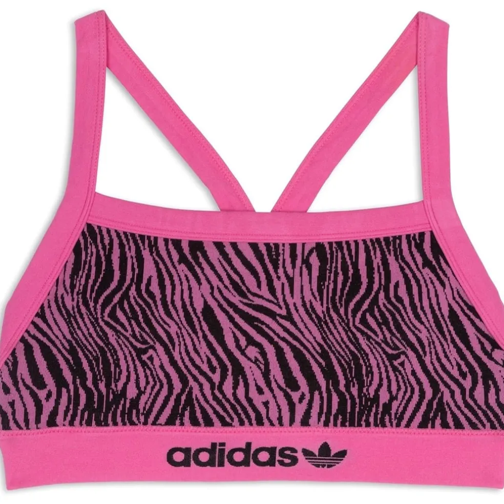 adidas Originals Adidas Bliss Pink Tiger Bralette in Pink