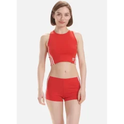 adidas Originals Comfort Flex Cotton Crop Top in Red