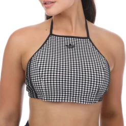 adidas Originals Gingham Top in White Black