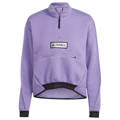 adidas Utilita Half-Zip Relaxed Fit Sweatshirt in Purple