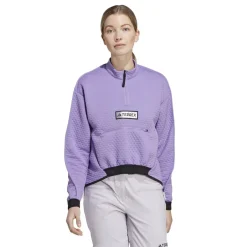 adidas Utilita Half-Zip Relaxed Fit Sweatshirt in Purple