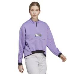 adidas Utilita Half-Zip Relaxed Fit Sweatshirt in Purple