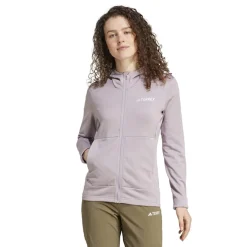 adidas Womens Terrex Xperior Light Fleece Hooded Jacket in Purple