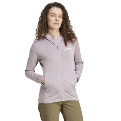adidas Womens Terrex Xperior Light Fleece Hooded Jacket in Purple