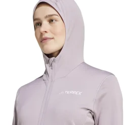adidas Womens Terrex Xperior Light Fleece Hooded Jacket in Purple