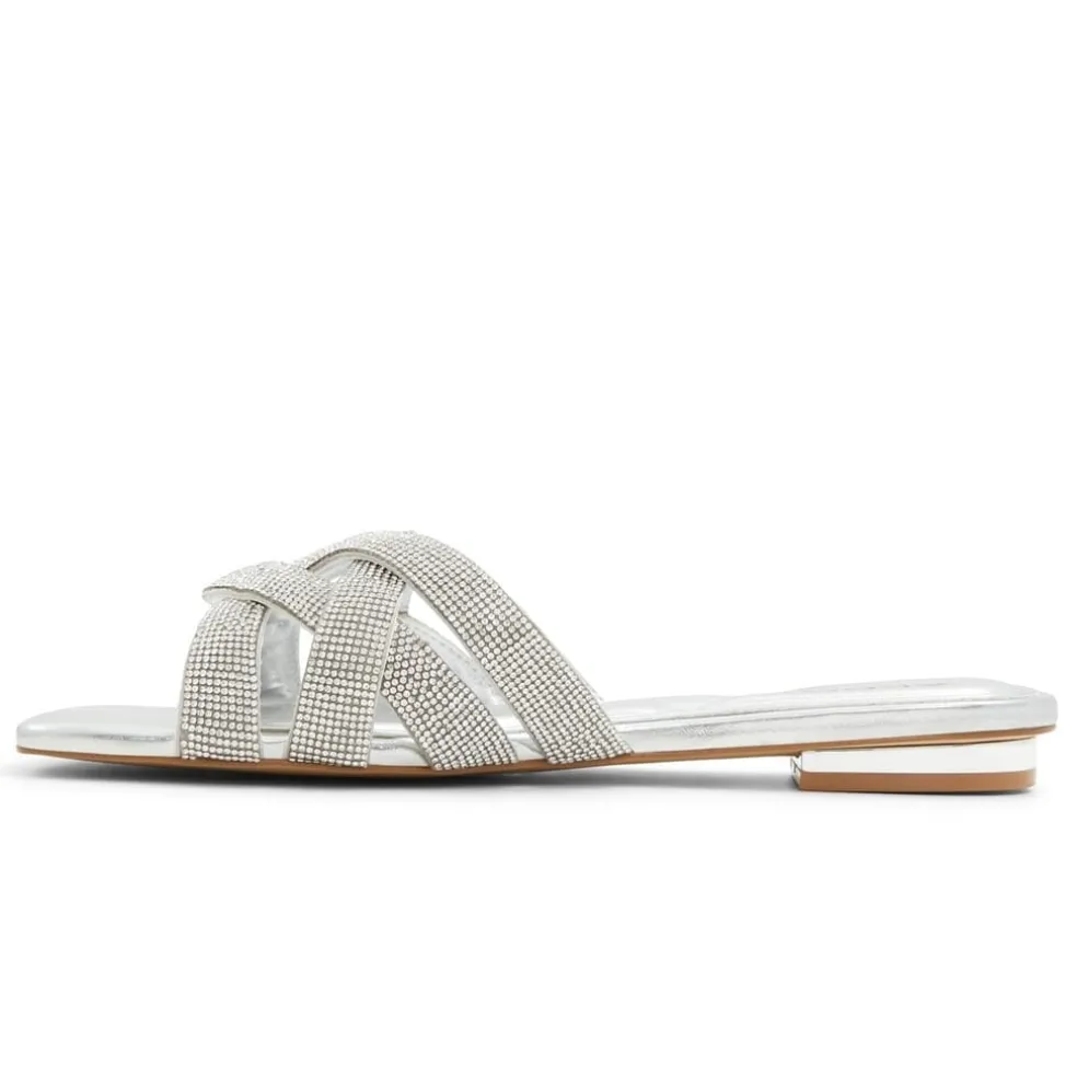 Aldo Corally Slide Sandals in Silver