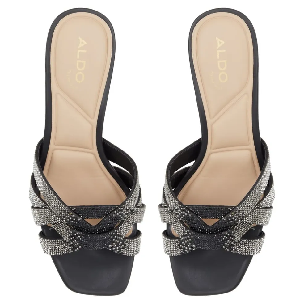 Aldo Curtsy Heel Sandals in Black