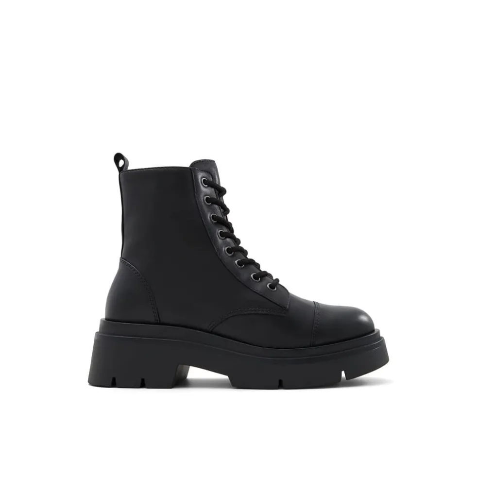 Aldo Marthia Motorcycle Chunky Heel Boots in Black