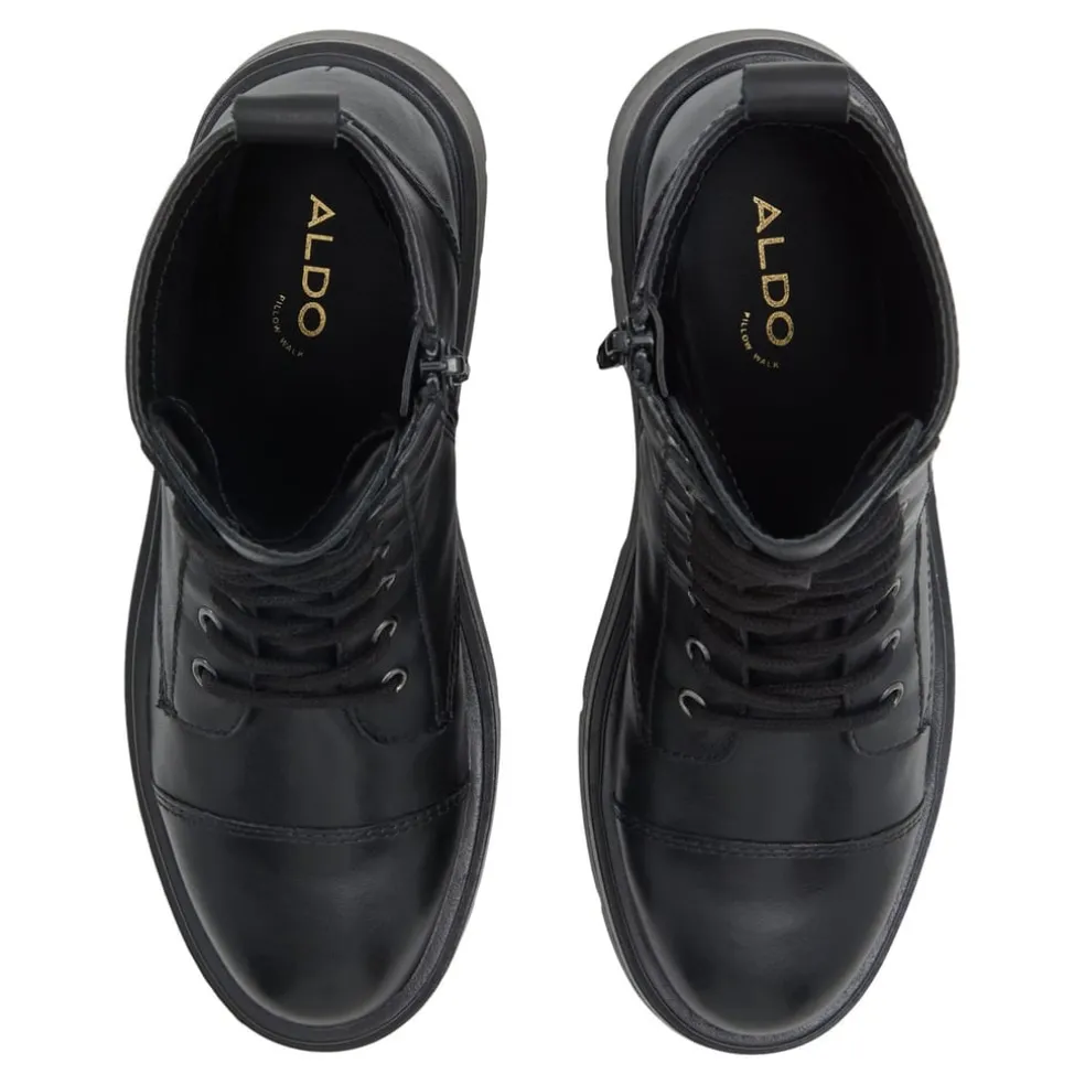 Aldo Marthia Motorcycle Chunky Heel Boots in Black