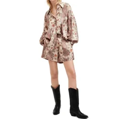AllSaints Charli Relaxed Fit Long Sleeve Shirt in Pink