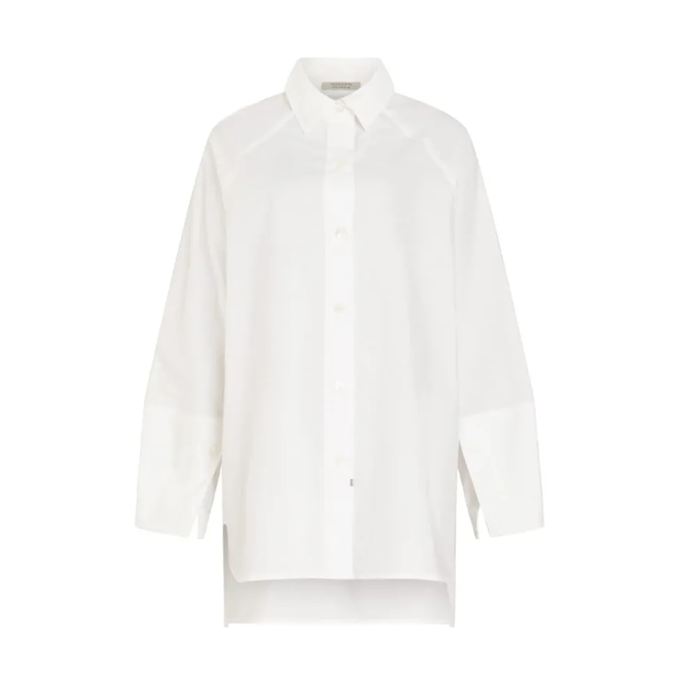 AllSaints Evie Relaxed Fit Long Sleeve Shirt in White