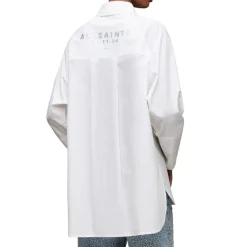 AllSaints Evie Relaxed Fit Long Sleeve Shirt in White