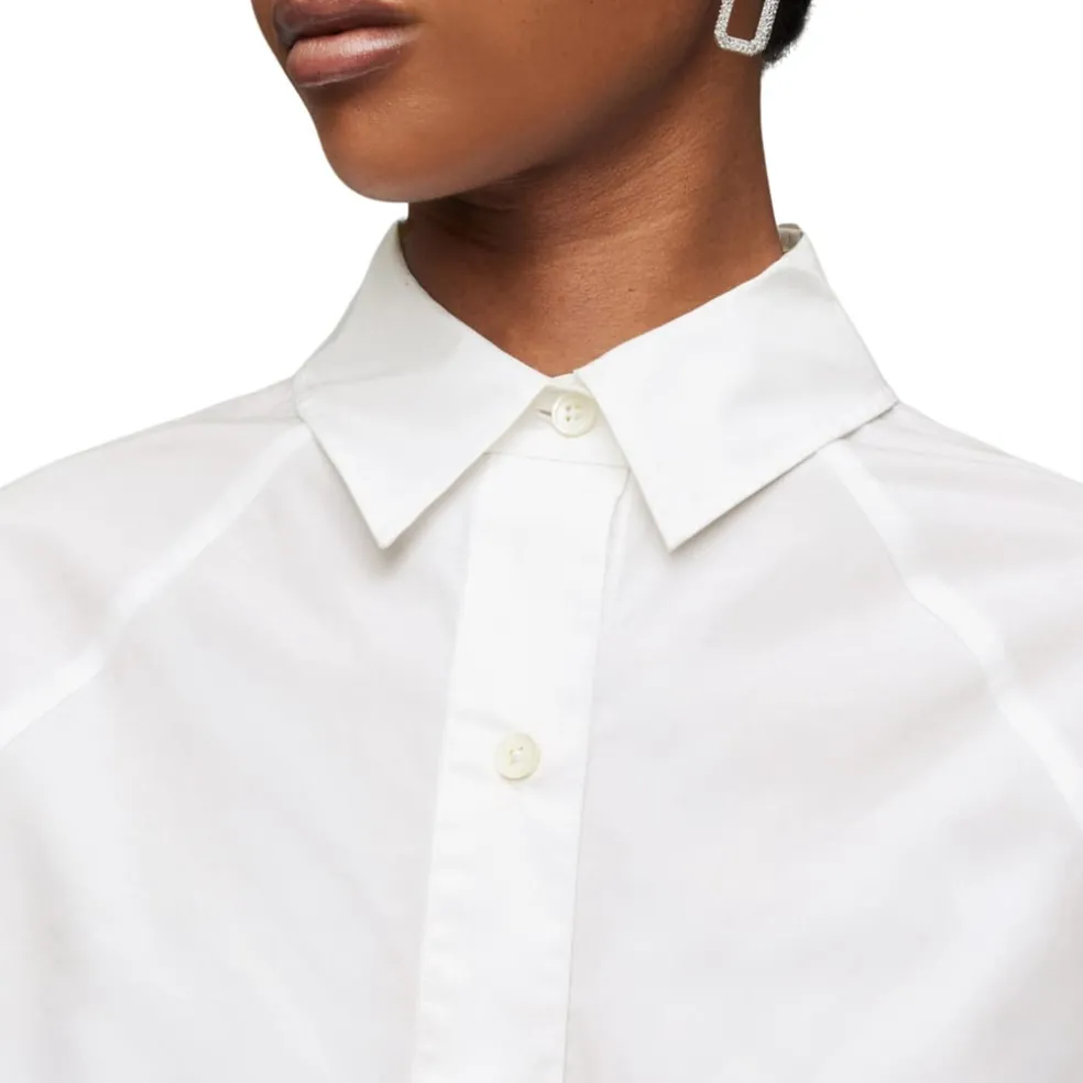 AllSaints Evie Relaxed Fit Long Sleeve Shirt in White
