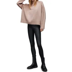 AllSaints Kiki Crew Neck Relaxed Fit Sweater in Pink