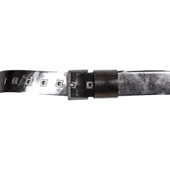 AllSaints Leather Pin Buckle Eyelet Belt in Silver