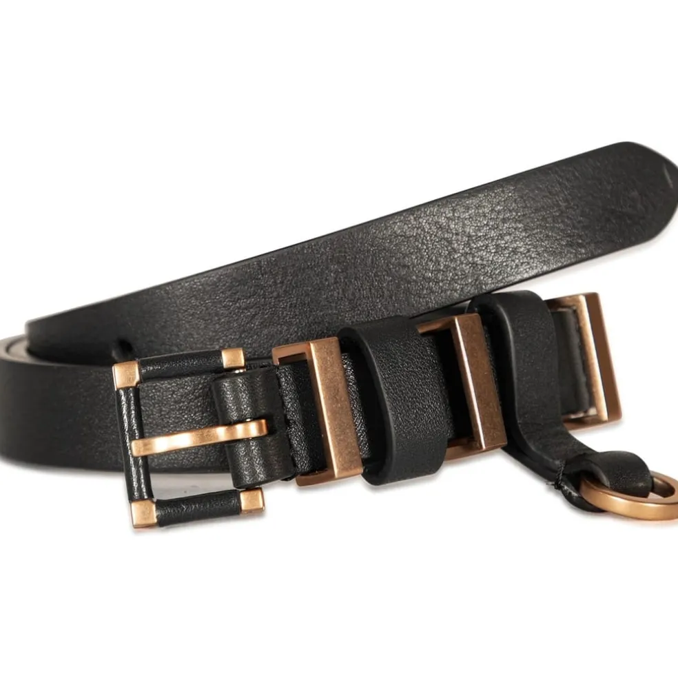AllSaints 18mm Lthr Bk Blt in Black