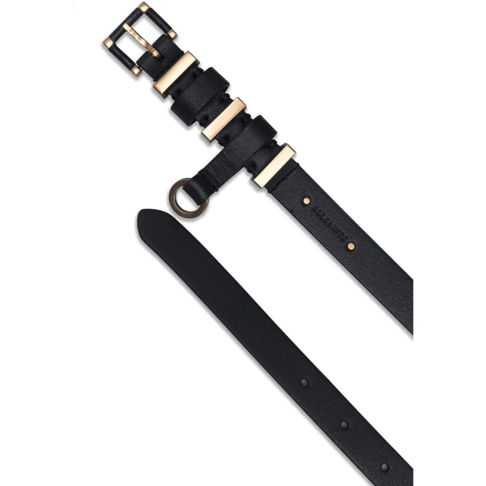 AllSaints 18mm Lthr Bk Blt in Black