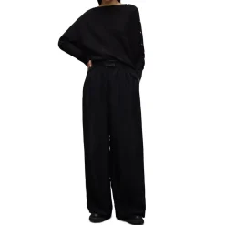AllSaints Raven Crew Neck Long Sleeve Sweater in Black