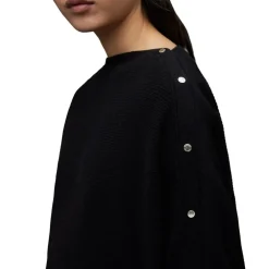 AllSaints Raven Crew Neck Long Sleeve Sweater in Black