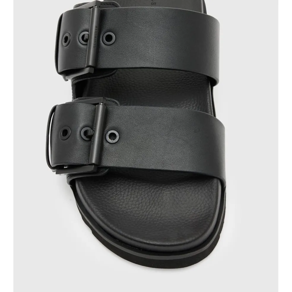 AllSaints Sian Slides Sandals in Black