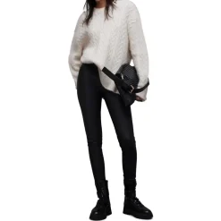 AllSaints Sirius Long Sleeve Relaxed Fit Sweater in White