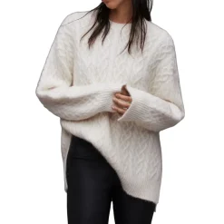 AllSaints Sirius Long Sleeve Relaxed Fit Sweater in White