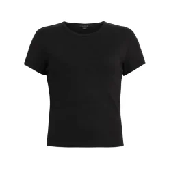 AllSaints Stevie Cropped Slim Fit T-Shirt in Black