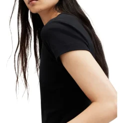 AllSaints Stevie Cropped Slim Fit T-Shirt in Black
