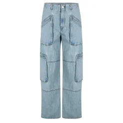 Amiri Wide Leg Relaxed Fit Cargo Jeans in Blue