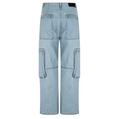 Amiri Wide Leg Relaxed Fit Cargo Jeans in Blue