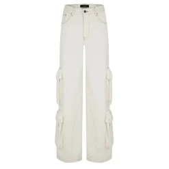 Amiri Womens High Waisted Straight Leg Jeans in White