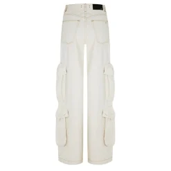 Amiri Womens High Waisted Straight Leg Jeans in White