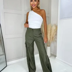 AX Paris Detail Cargo Pants in Green