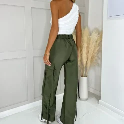 AX Paris Detail Cargo Pants in Green