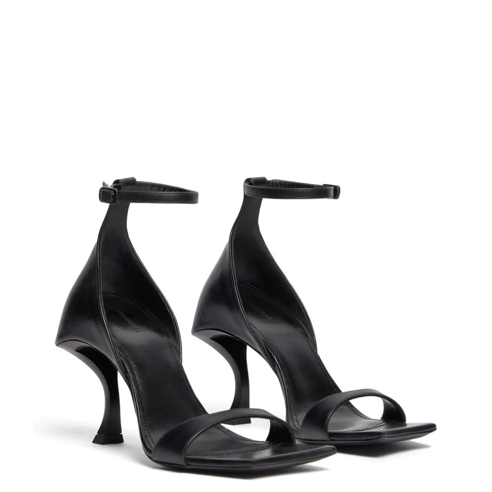 Balenciaga Hourglass Heeled Sandals in Black